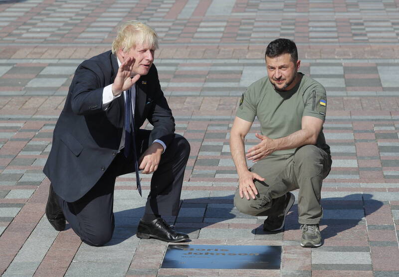 英国首相强森三度访问基辅。（欧新社）(photo:LTN)