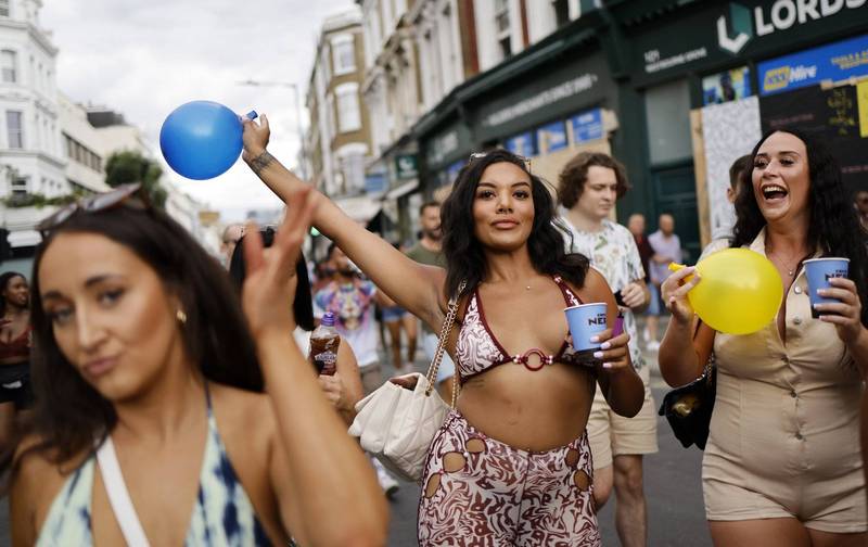 英国伦敦诺丁罕丘嘉年华（Notting Hill Carnival）自2019年起停办后首次回归。（欧新社）(photo:LTN)