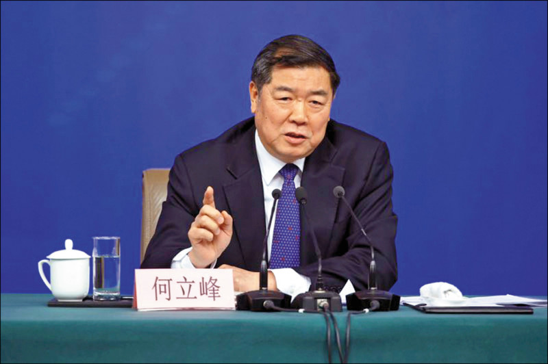 中国国务院国家发展和改革委员会主任何立峰，被认为是刘鹤接班人选中的佼佼者。（取自网路）(photo:LTN)