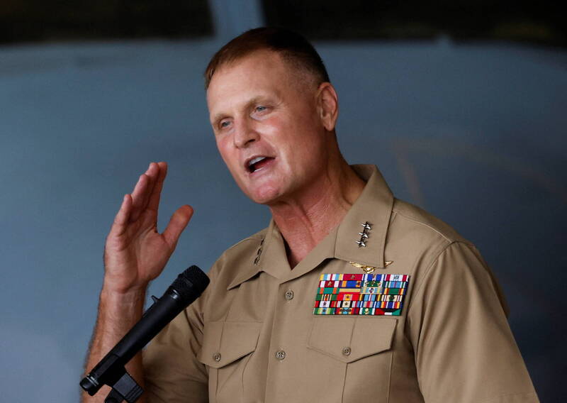 美军太平洋陆战队司令鲁德向日媒表示，美日的长程打击能力和情报蒐集合作，对潜在的中国冲突影响巨大。（路透）(photo:LTN)