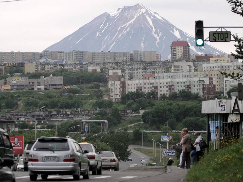 俄羅斯登山隊在攻頂歐亞大陸最高活火山克柳切夫時發生不明意外，造成5死2傷的悲劇。克柳切夫火山示意圖。（法新社）