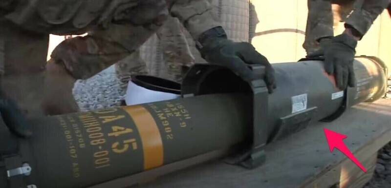 乌军M982「神剑」精准导引弹的储存弹筒（箭头处），可与乌军照片比对。（图撷取自推特Ukraine Weapons Tracker）(photo:LTN)