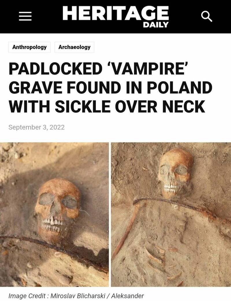 波蘭出土 女吸血鬼 遺骸 鐮刀封喉鎖腳防她爬出來 國際 自由時報電子報