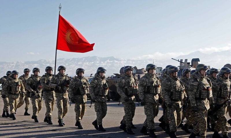 中亚国家吉尔吉斯和塔吉克再爆边境冲突。图为「集体安全公约组织」（CSTO）维和部队的吉尔吉斯军人。（美联社）(photo:LTN)