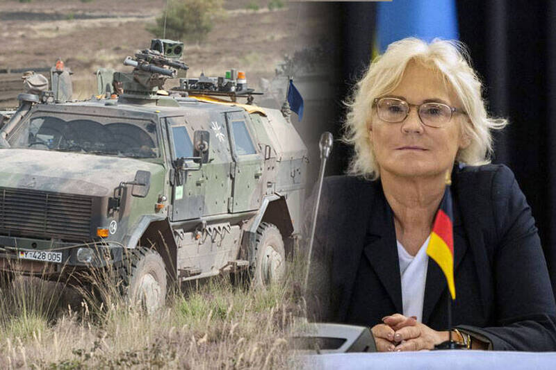 德国国防部长兰布雷特宣布再军援乌克兰50辆『野犬式』（Dingo）全方位防护运输车。（法新社、美联社；本报合成）(photo:LTN)