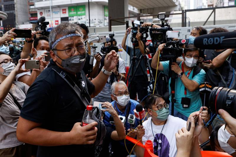 香港记者协会主席陈朗昇遭控「阻碍警务人员执行职务罪」，其赴英进修行程恐延后。（路透）(photo:LTN)