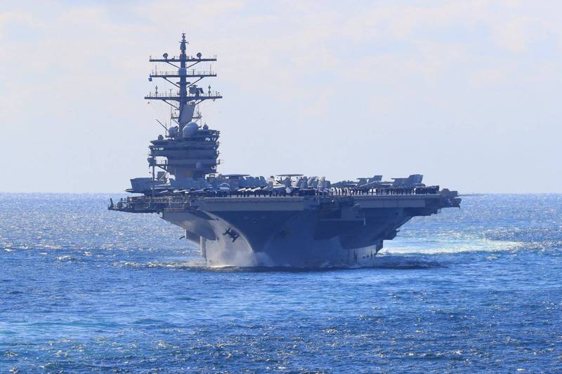 美國和韓國官員今天指出，美國航空母艦雷根號 （CVN-76）本週將訪問韓國，相隔約4年來首度參加美韓聯合軍事演習。（歐新社資料照）