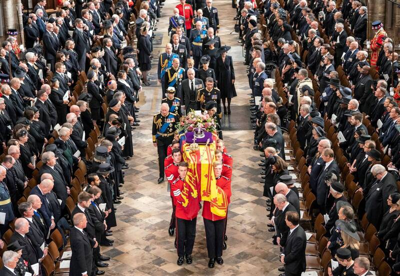 英国女王19日举行隆重的国葬，现场约有500名左右的全球政要在场悼念。（路透）(photo:LTN)