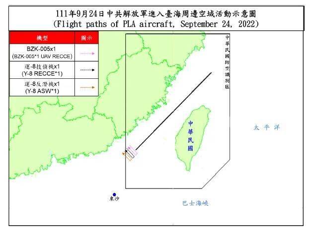 國防部發布今日台灣周遭軍事動態。（國防部提供）