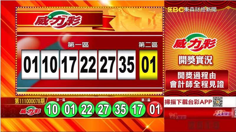 威力彩、38樂合彩開獎號碼。（取自「東森財經新聞57彩券王」）