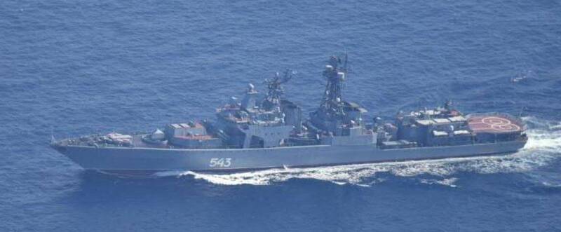 俄国驱逐舰。（图翻摄自日本防卫省统合幕僚监部报告）(photo:LTN)