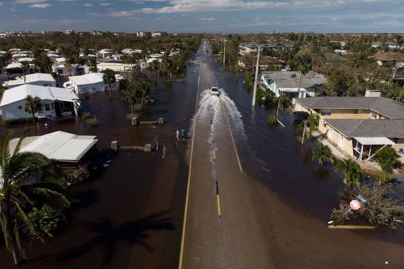飓风伊恩除了横扫街头造成财务损失以外，因雨势过大导致废水外洩所带来的环境影响，恐造成更大的伤害。（路透社）(photo:LTN)