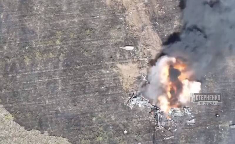俄军Ka-52直升机遭到乌军防空飞弹击落。（图撷取自脸书）(photo:LTN)