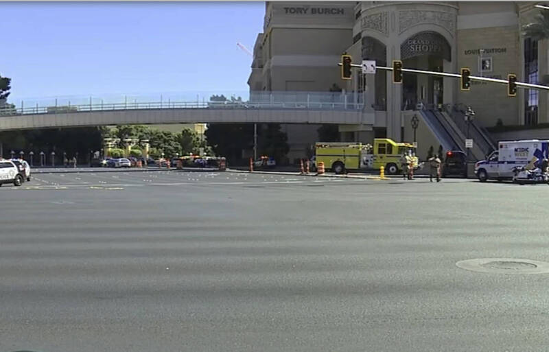 拉斯维加斯赌城大道上发生刺伤事件。警方称，有1人被刺死，至少5人受伤。（美联社）(photo:LTN)