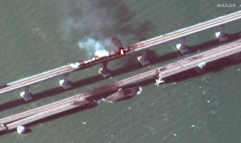 克赤大桥发生爆炸毁损，引发各界关注。（欧新社）(photo:LTN)