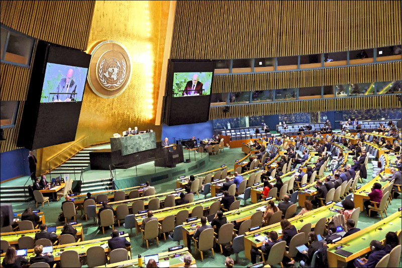 联合国大会十日就谴责俄罗斯併吞乌克兰领土的决议案，展开辩论。（法新社）(photo:LTN)