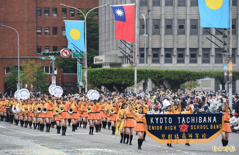 京都橘高校吹奏樂部國慶表演驚艷全台。（資料照）