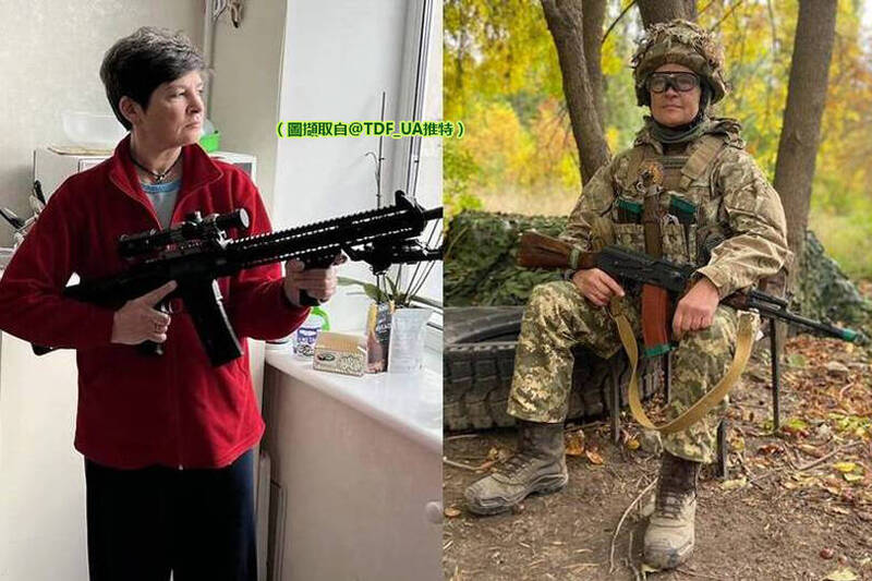 俄罗斯入侵乌克兰前，一名来自基辅，育有3个小孩的乌国母亲扎葛洛（Mariana Zhaglo）手持步枪的照片引发关注。时隔9个月后，扎葛洛再次出现于社群平台，但这次她已成为一名真正的士兵。（图撷取自乌克兰国土防卫旅推特；本报合成）(photo:LTN)