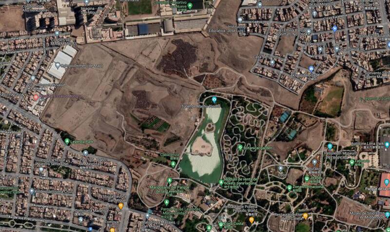 秘鲁利马传奇公园新出土8具木乃伊，考古学家表示该遗址可能为16世纪殖民时期墓地。（图撷自Google地图）(photo:LTN)