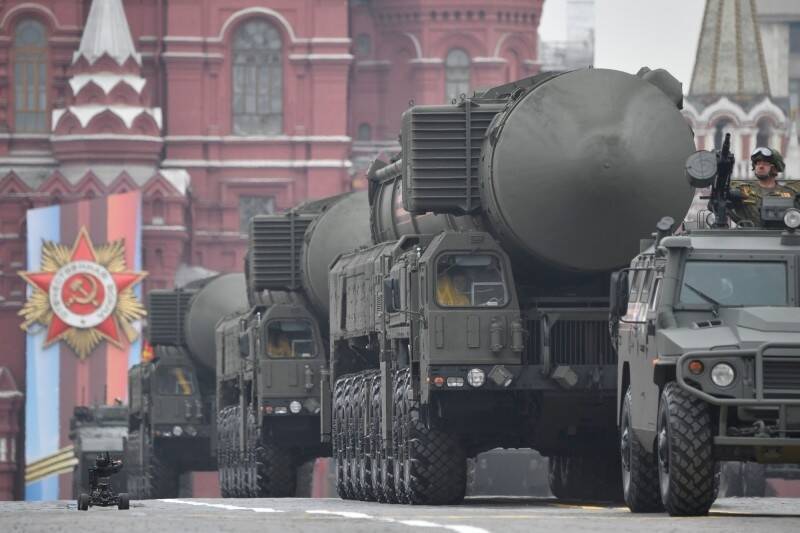 俄罗斯17日举行年度核武演习「雷霆」（Grom），与北约别苗头。图为2019年「雷霆」军演试射的RS-24洲际弹道飞弹。（法新社）(photo:LTN)