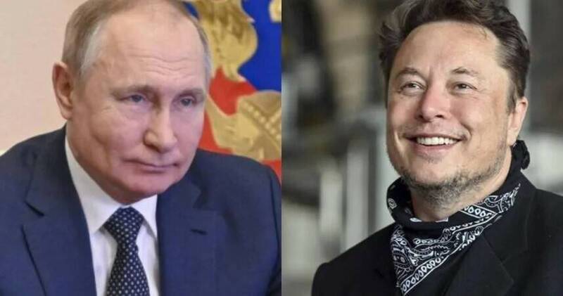 专家认为，马斯克（右）受到俄罗斯总统普廷（左）操纵，沦为传声筒。（美联社）(photo:LTN)