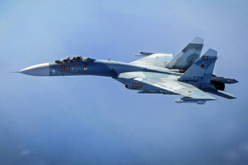 俄罗斯国防部长绍伊古指称，Su-27战机发射飞弹是「技术故障」。（美联社）(photo:LTN)
