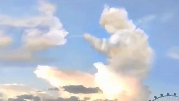 中国深圳惊现「核酸云」。（取自推特）(photo:LTN)