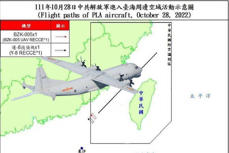 國防部發布今日台灣周遭軍事動態。（國防部提供；本報合成）