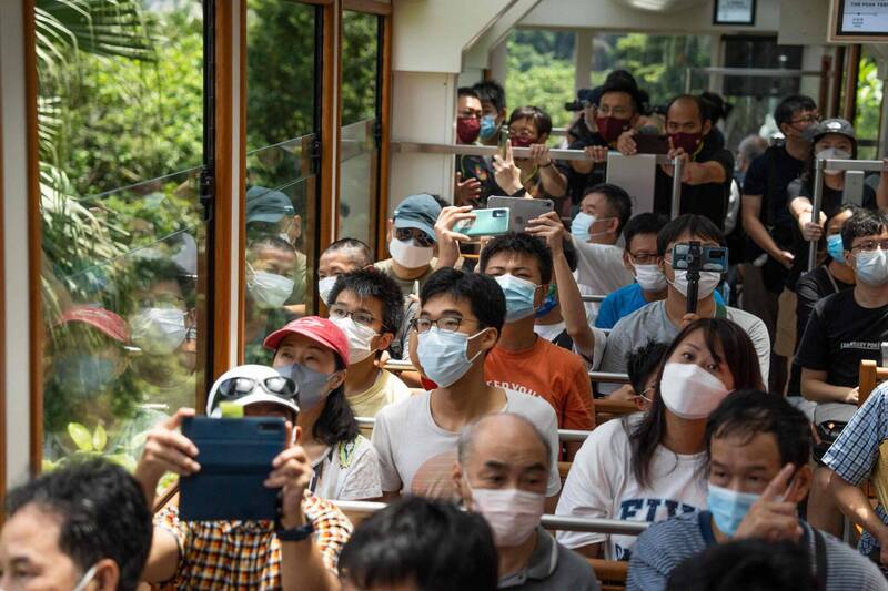 香港今天新增5068例武漢肺炎確診病例；圖為香港山頂纜車（Peak Tram）。（法新社資料照）