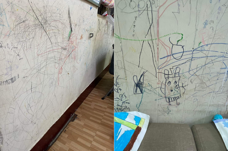 4寶爸曬「家中牆壁塗鴉照」 引網友兩極爭論