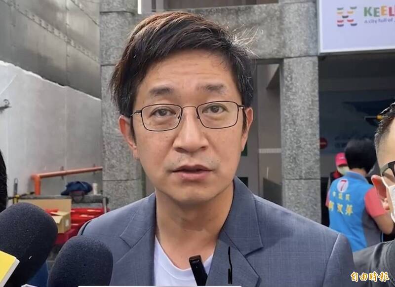 有關金星案，民進黨基隆市長候選人蔡適應今天表示，歡迎謝國樑提告。（記者盧賢秀攝）