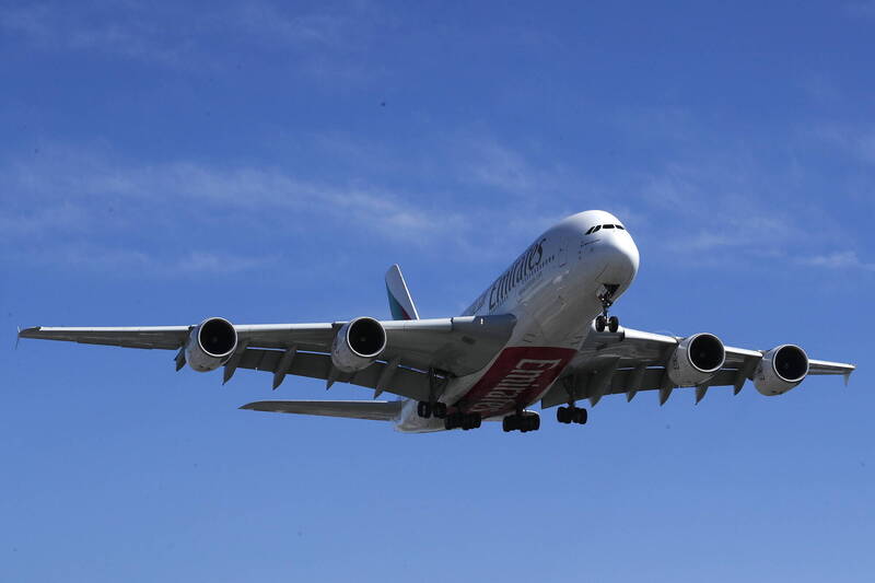 阿联酋航空班机示意图，非事发飞机。（欧新社档案照）(photo:LTN)