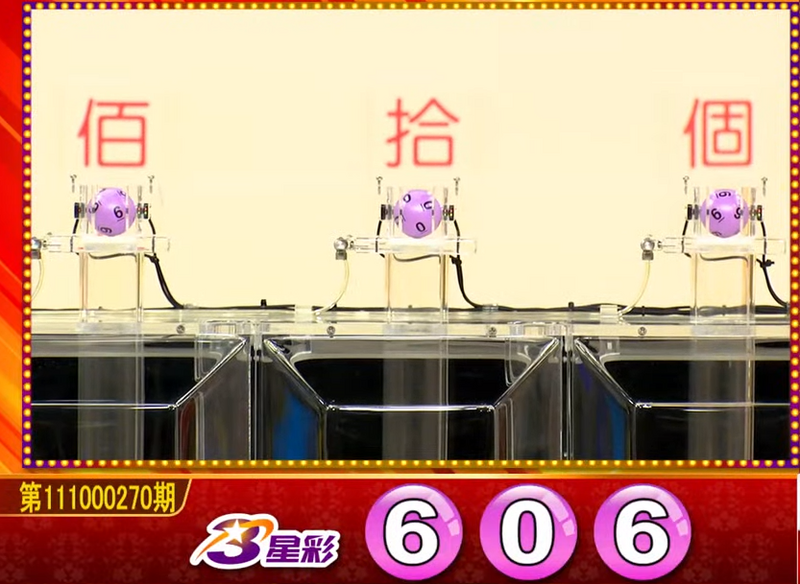 3星彩開獎號碼。（圖擷取自東森財經新聞57彩券王）
