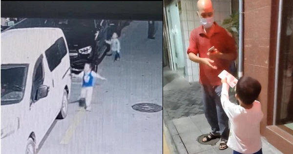 中国广东一名3岁男童顽皮划伤邻居家豪车，事后家长没有责骂，而是准备人民币2千元现金，让儿子亲自当面交给邻居并道歉。（翻摄自微博）(photo:LTN)