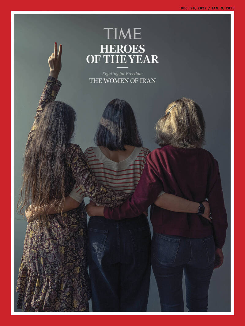 伊朗女性获选为美国《时代杂志》「年度英雄」。（撷取自《时代杂志（Time）》推特）(photo:LTN)