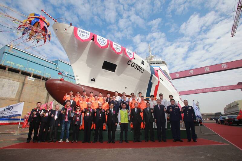 「雲林艦」今天下水。(台船提供) 「雲林艦」今天下水。(台船提供)