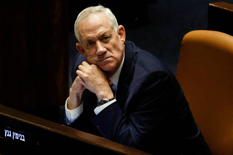 以色列国防部长甘茨28日出席国会会议。（路透）(photo:LTN)