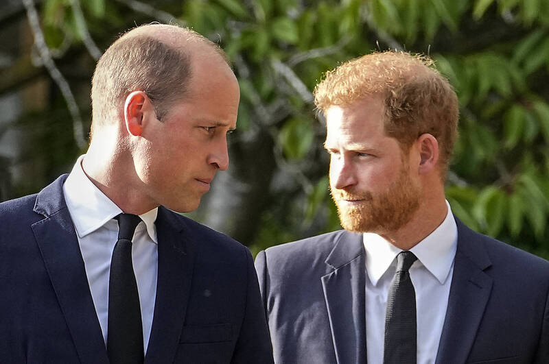 英国哈利王子（Prince Harry）的自传「Spare」即将上市，外媒曝光内容将谈及与哥哥威廉王子（Prince William）之间的分歧。（美联社）(photo:LTN)