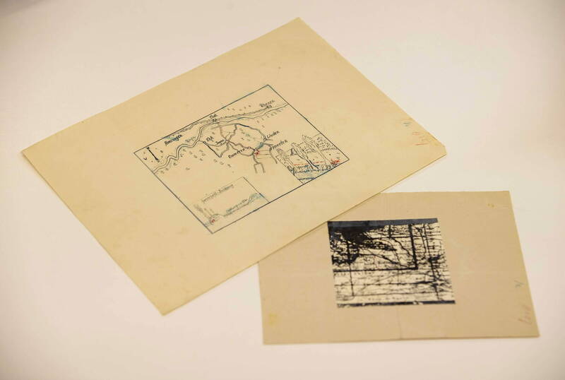 荷蘭國家檔案館3日公佈據信標示納粹德軍埋藏寶藏地點的地圖。（歐新社）