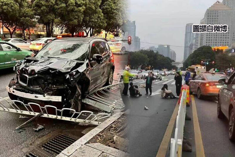 中国广州今（11）日发生严重车祸事件，一名汽车驾驶疑似刻意冲撞行人，已知造成5死13伤，目前肇事车主（左图）已被警方控制。（图撷取自微博；本报合成）(photo:LTN)
