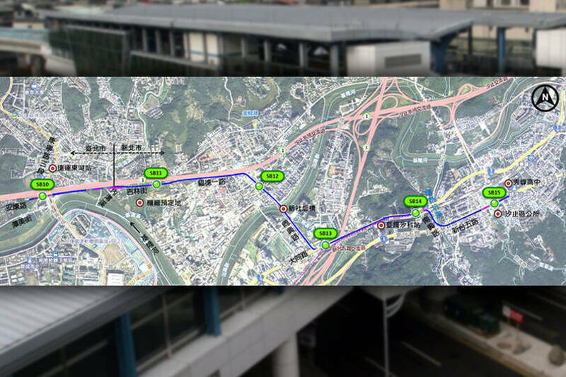 捷運汐東線計畫全長約5.5公里，設置6座車站及1座機廠，總建設經費376.93億元，13日獲行政院核定。（資料照 、新北市捷運工程局提供，本報合成）