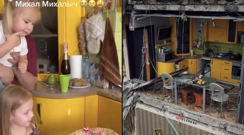 乌克兰拳击教练曾在第聂伯罗公寓的自宅厨房帮女儿庆生，如今却死在俄军炮火之下。（图撷取自「@komadovsky」推特）(photo:LTN)