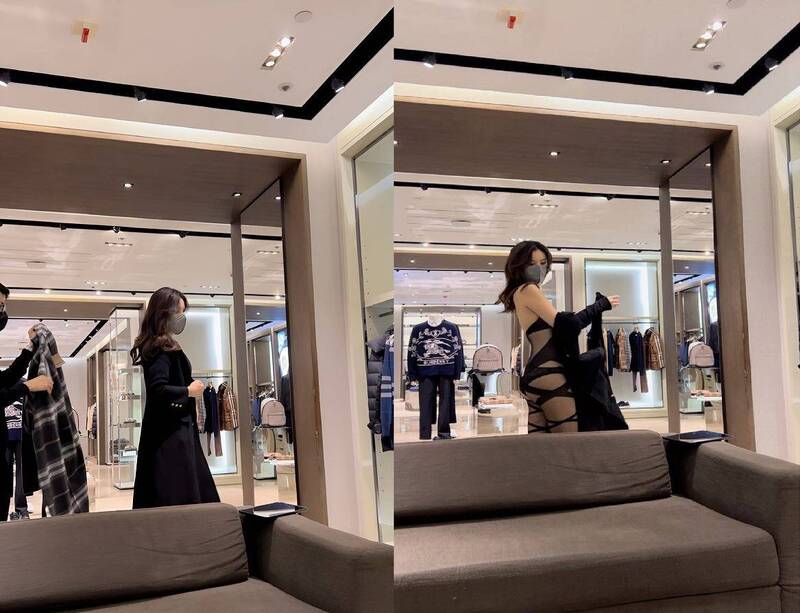 网友发文说，一名正妹在服饰店大厅换衣，露出性感装扮。（图取自爆废公社）(photo:LTN)