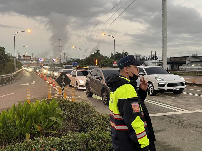 國5南下蘇澳要轉進蘇花改車輛相當多。（警方提供）