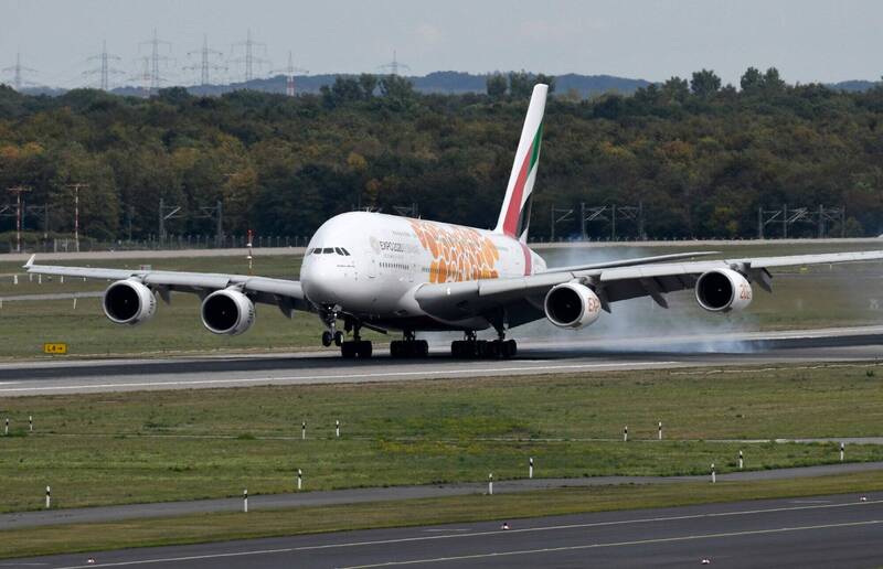 阿聯酋航空從杜拜飛往紐西蘭奧克蘭的航班，在起飛13個小時後回到杜拜降落。阿聯酋航空客機示意圖。（法新社）
