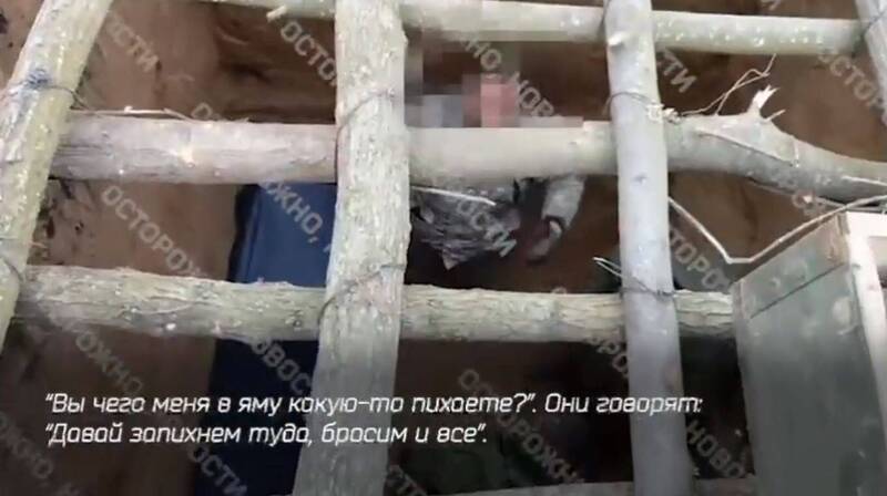 被抓到的俄军逃兵被集中关在牢房中。（图撷自推特）(photo:LTN)