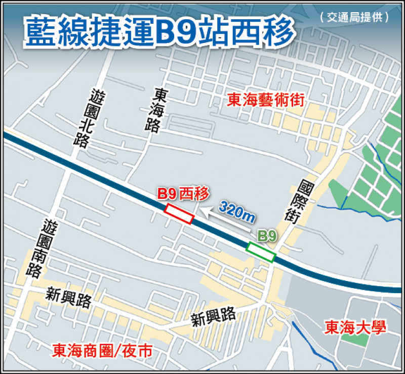 [新聞] 台中》藍線捷運B9站 交通局提西移計畫