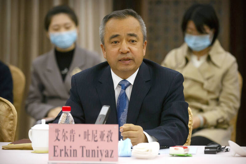 新疆自治區人民政府主席艾爾肯．吐尼亞孜（Erkin Tuniyaz）本月將造訪歐洲。（美聯檔案照）