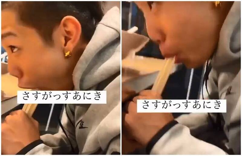 日本连锁拉面店「神座拉面」近日出现屁孩将筷子放入口中后又放回筷架的恶搞事件。（图翻摄自推特）(photo:LTN)