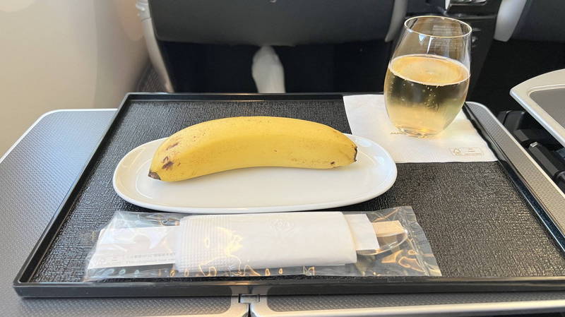 一名男子日前选搭日本航空班机，订票时特别註明要素食餐，孰料其中一顿竟然只有一根香蕉。（翻摄flyertalk）(photo:LTN)